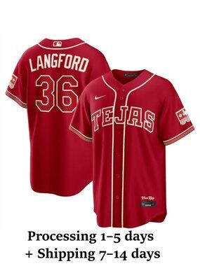 Mens Youths Select Wyatt Langford Stitched Red Jersey